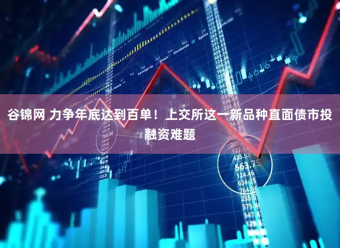 谷锦网 力争年底达到百单！上交所这一新品种直面债市投融资难题