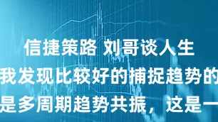 信捷策路 刘哥谈人生谈投资：我发现比较好的捕捉趋势的方法就是多周期趋势共振，这是一个非常好的能抓主升浪的方法。具体的是怎么去做呢？首先我就看这三个周期的图形，10分钟，小时线，日线周期。这三个周期也是分别